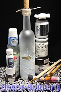 Декор Бутылки Новогодний Домик Декор Бутылки Новогодний Домик