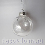 Шар прозрачный пластиковый, 6 см, цельный Шар прозрачный пластиковый, 6 см, цельный