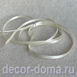 Ленточка 3 мм атласная, 1 м, цвет 008, кремовый Ленточка 3 мм атласная, 1 м, цвет 008, кремовый