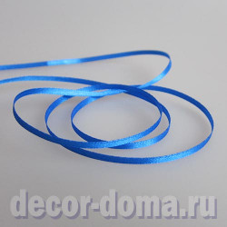 Ленточка 3 мм атласная, 1 м, цвет 040, синий Ленточка 3 мм атласная, 1 м, цвет 040, синий